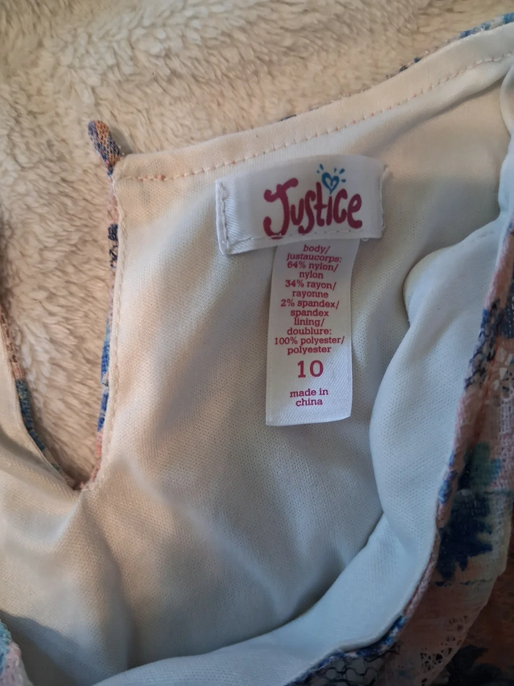 Justice Sleeveless Floral Dress in Pink and Blue